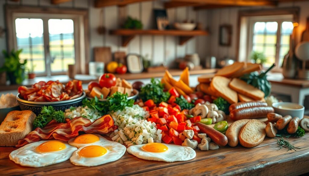 hearty breakfast ingredients