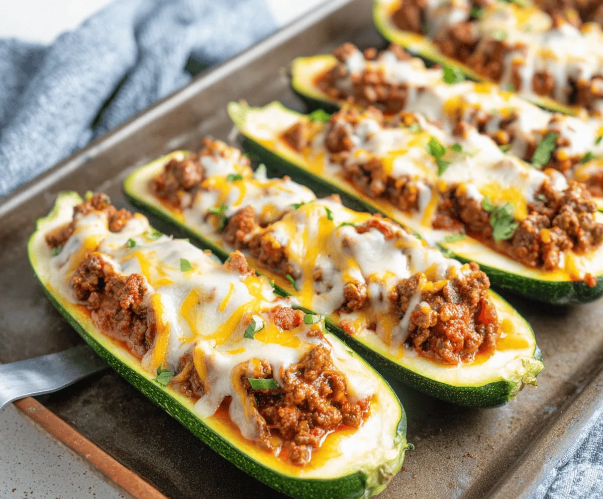 Easy Ground Beef Zucchini Boats Recipe