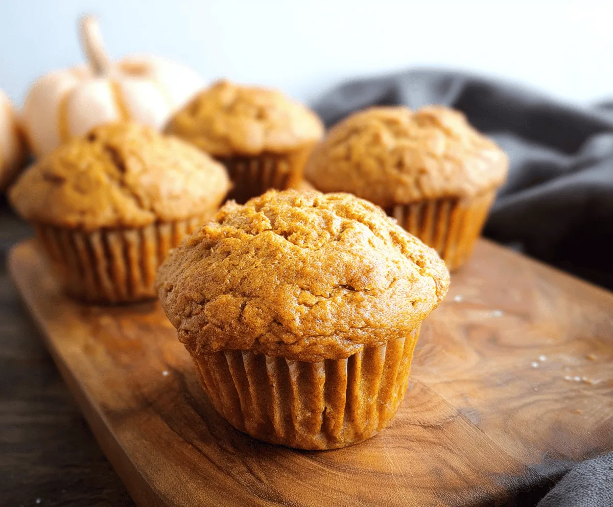 Healthy Greek Yogurt Pumpkin Muffins topped with cinnamon and walnuts on a white plate, perfect for a nutritious breakfast or snack