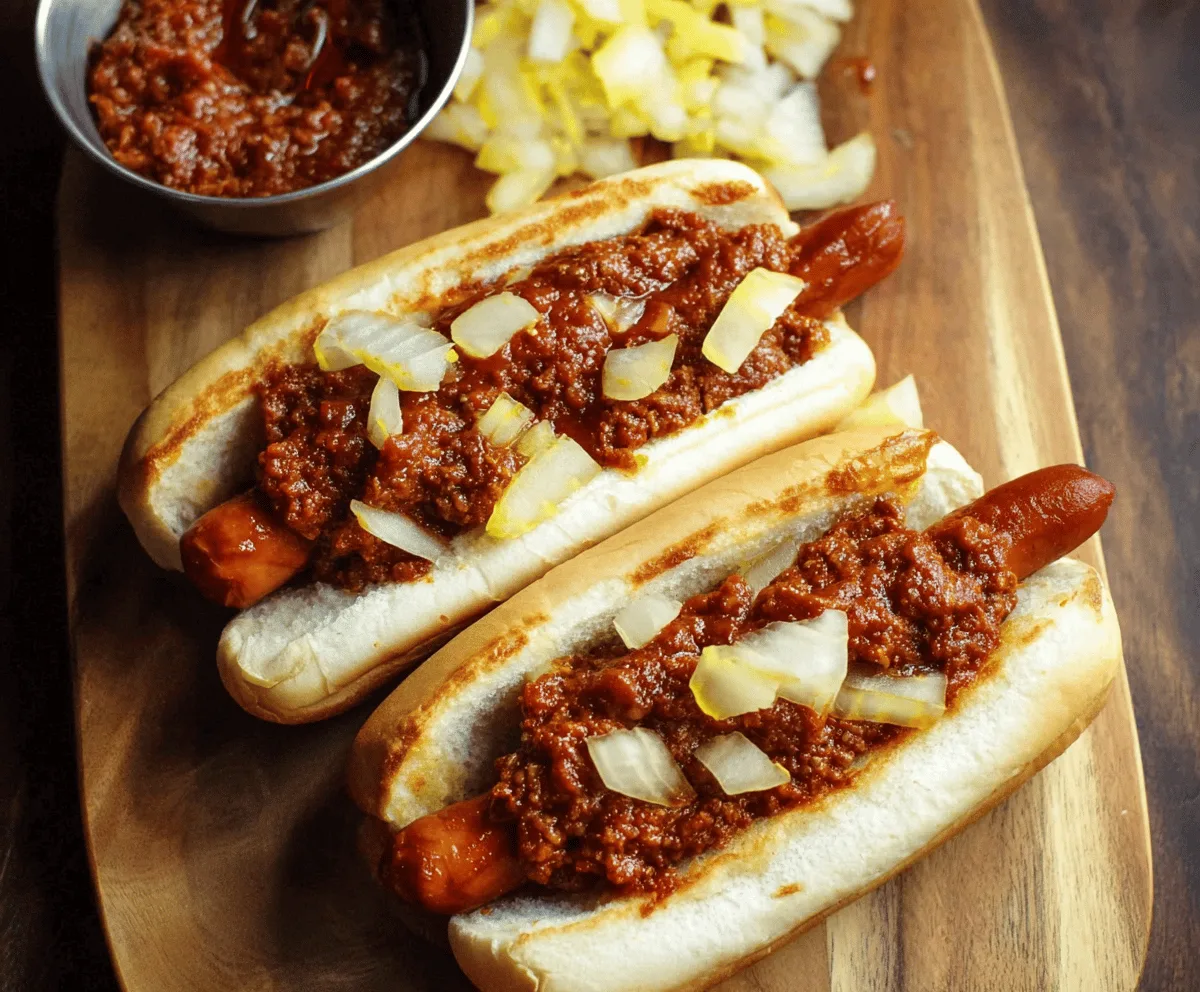 Homemade Coney Island hot dog sauce with rich chili, perfect for topping hot dogs and sandwiches