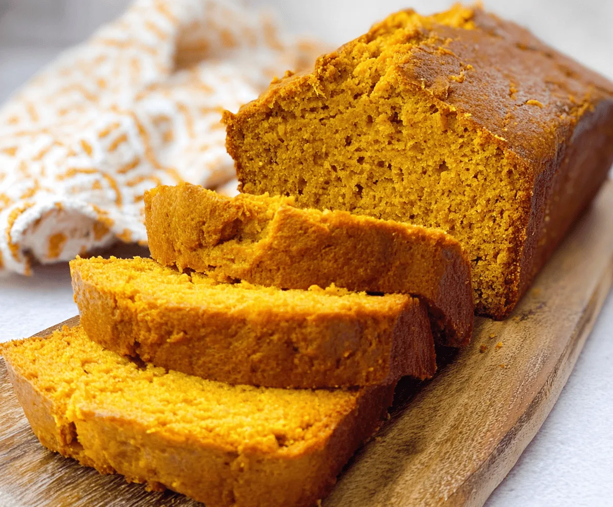 Delicious homemade pumpkin bread slices topped with walnuts, showcasing a moist, spiced pumpkin bread recipe perfect for fall baking
