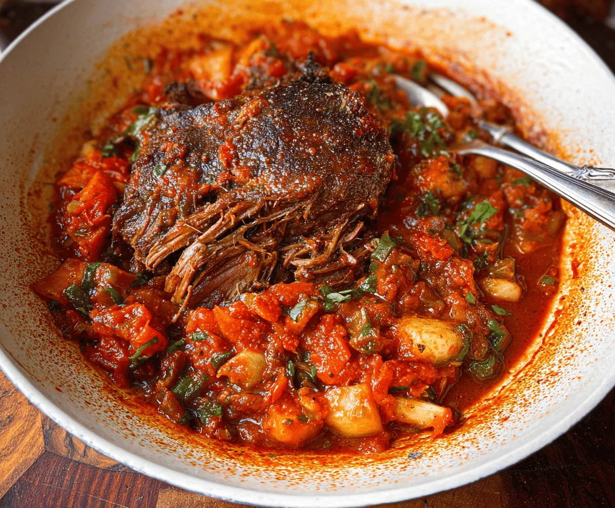 Succulent Italian Pot Roast served with tender vegetables and rich herbs, perfect for a comforting family dinner