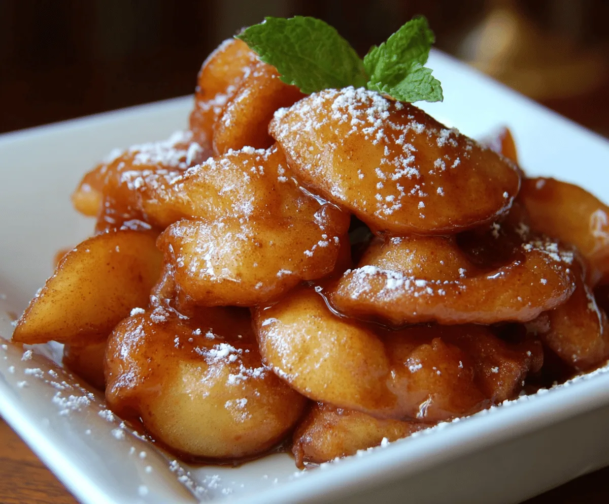 Golden Southern Fried Apples in a skillet topped with cinnamon and sugar, served as a sweet dessert or side dish.