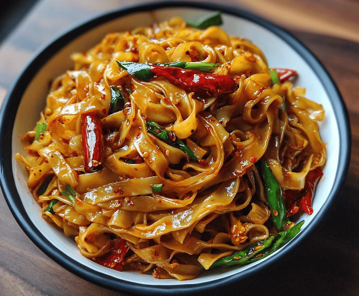Spicy garlic chilli noodles served in a bowl with fresh vegetables and garnished with chopped herbs, perfect for a flavorful Asian-inspired meal.