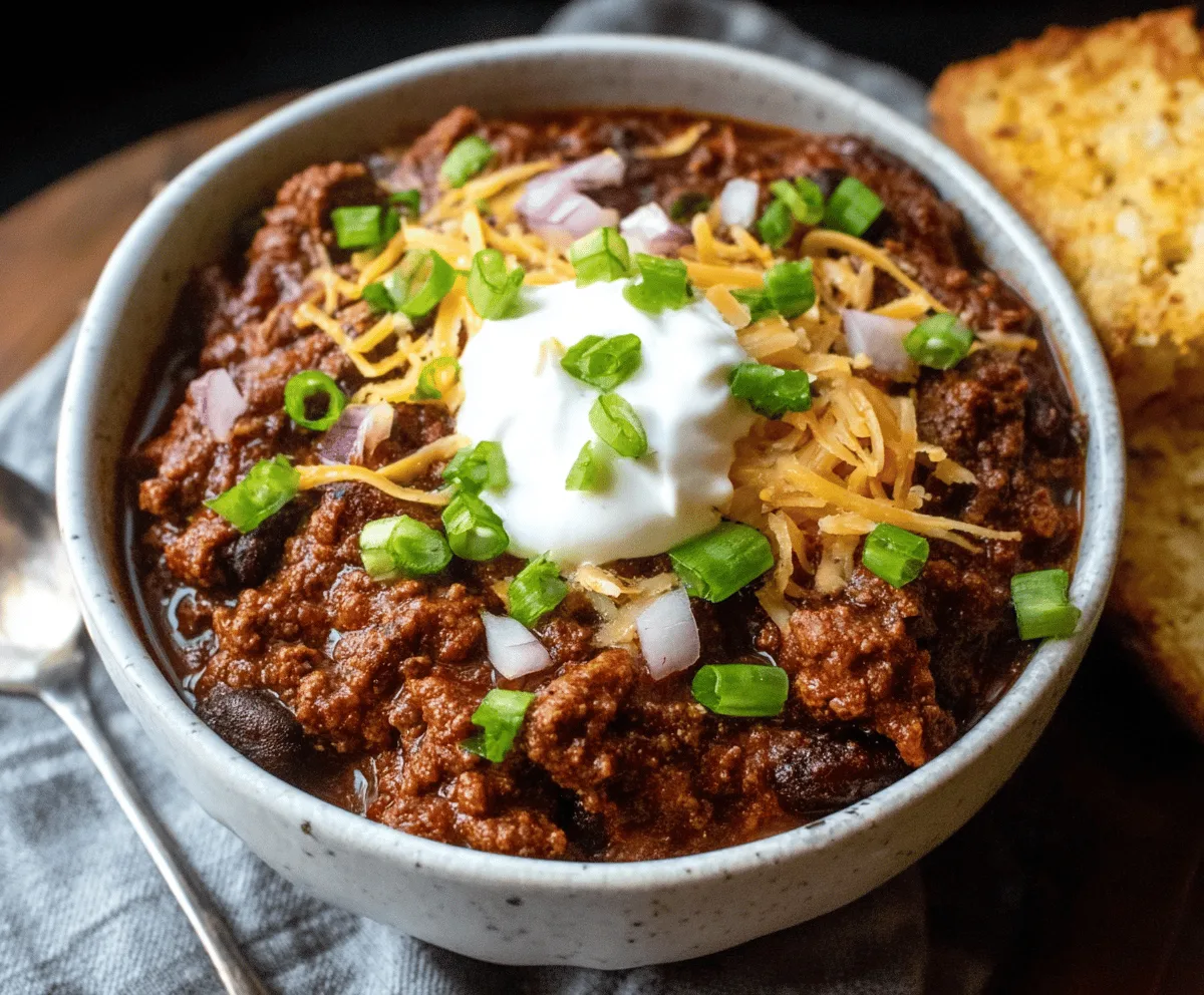 Delicious homemade Texas Roadhouse chili in a bowl, featuring seasoned ground beef, beans, and toppings, perfect for a hearty meal